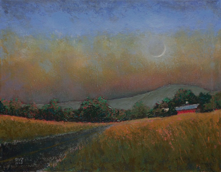 Moonset 5, oil painting by Roger Vincent Jasaitis, RVJart.com, Copyright 2013