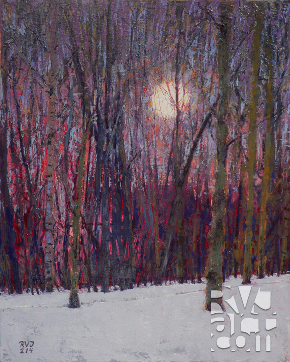 Moonset 214, oil painting by Roger Vincent Jasaitis, copyright 2013, RVJart.com