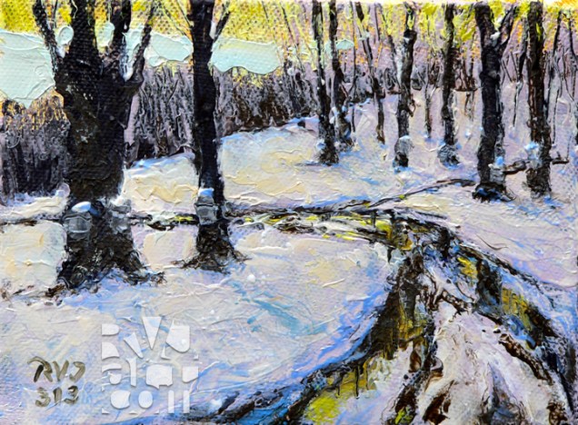 Muddy Sugarbush, oil painting by Roger Vincent Jasaitis, copyright 2013, RVJart.com