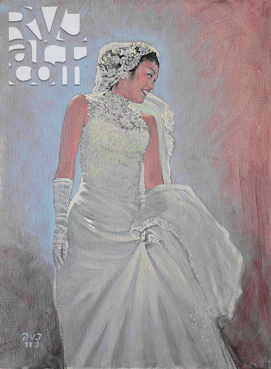 Kana's Wedding Day, oil painting by Roger Vincent Jasaitis, copyright 2013, RVJart.com