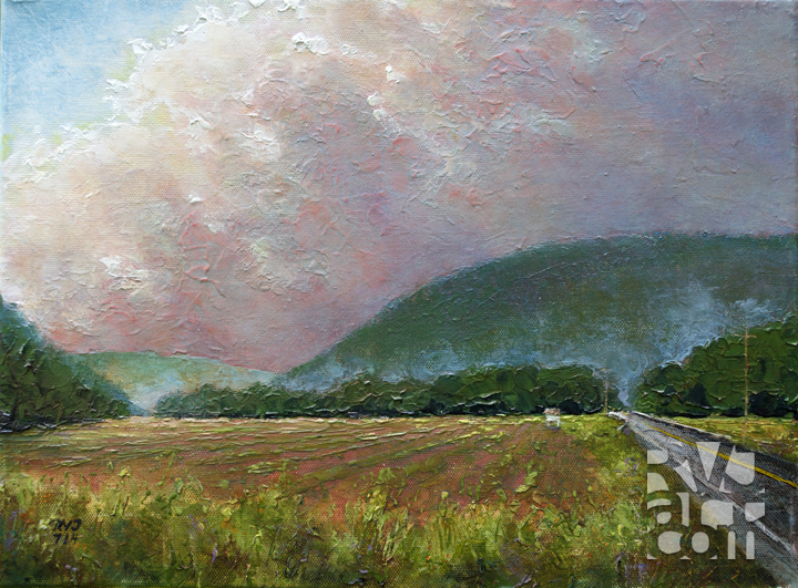 Leaving Townshend, oil painting by Roger Vincent Jasaitis, copyright 2014, RVJart.com