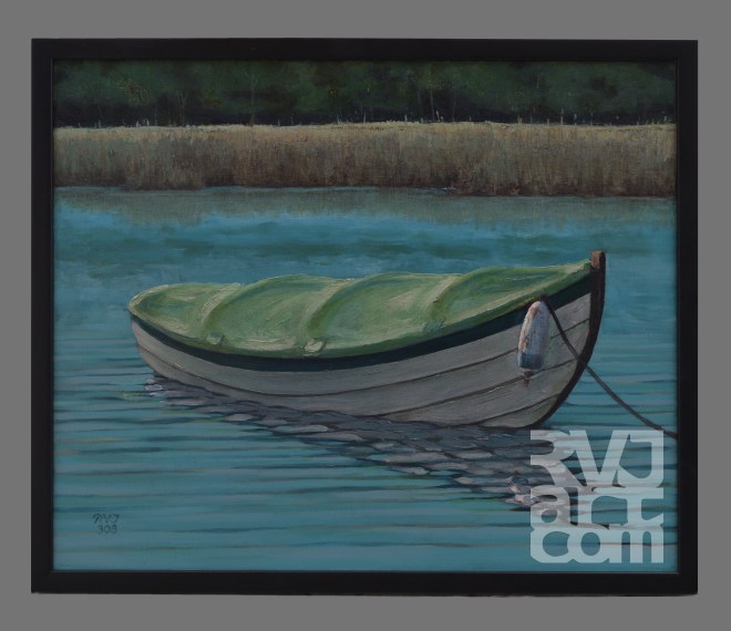 Peaceful Mooring, oil painting by Roger Vincent Jasaitis, copyright 2008, RVJart.com