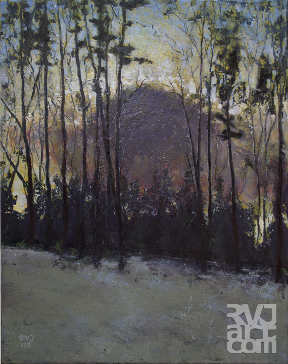 psalm 188 Winter Twilight, oil painting by Roger Vincent Jasaitis, copyright 2015, RVJart.com