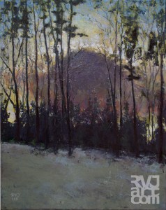 psalm 188 Winter Twilight, oil painting by Roger Vincent Jasaitis, copyright 2015, RVJart.com