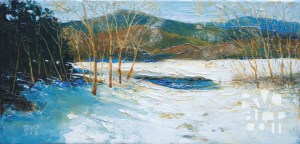 "Open Water, Late Winter", original oil painting by Roger Vincent Jasaitis, RVJart.com, Copyright 2015