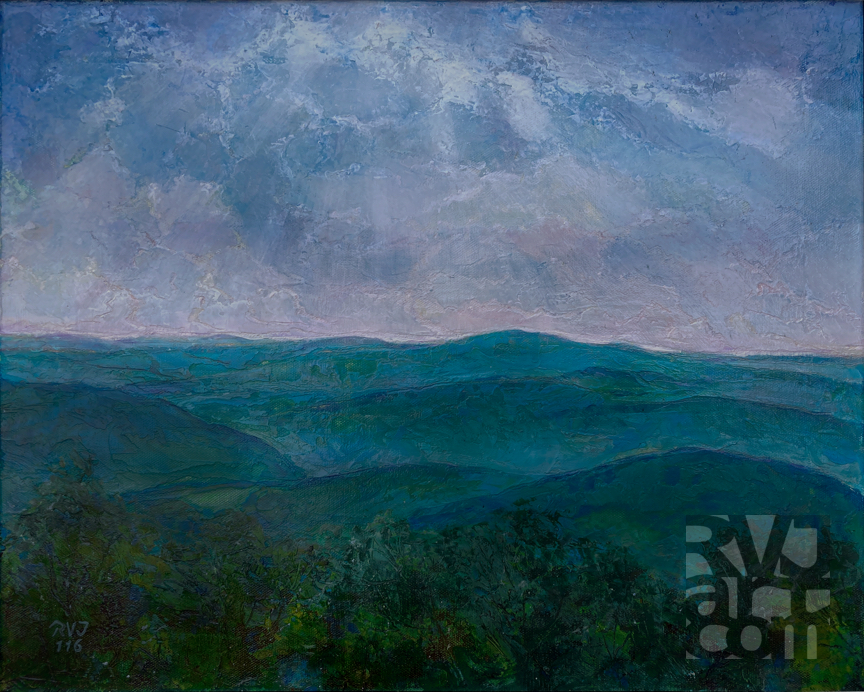 #2160101 psalm 192, Putney Mountain View, Oil painting by Roger Vincent Jasaitis, Copyright All rights reserved, RVJart.com